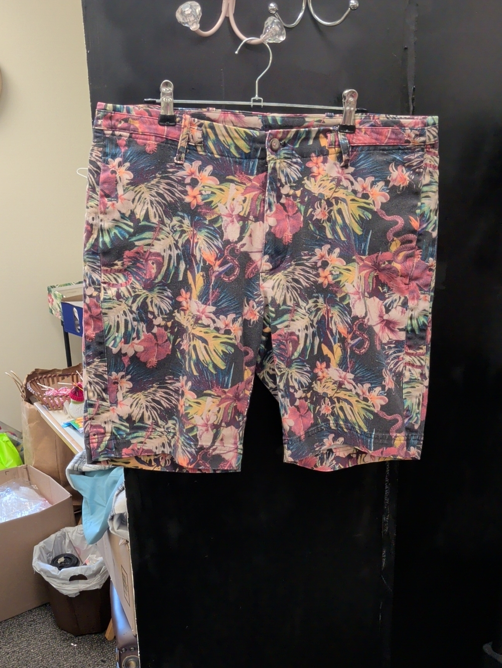 Paisley & Gray Tropical Floral Shorts in Navy, Pink and Yellow